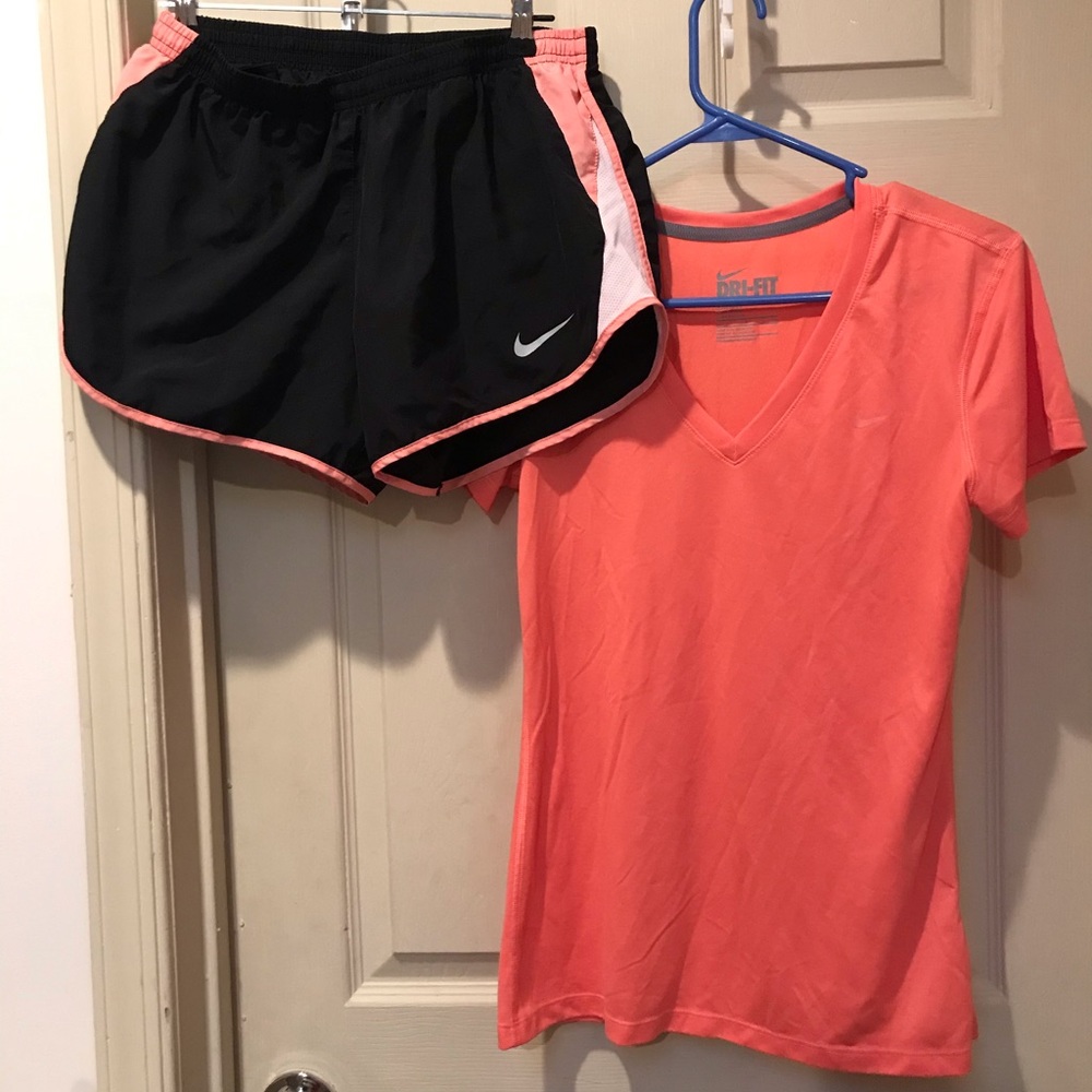 A+ Nike Dri Fit Shorts and Athletic Top Size Small